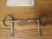 Used half cheek snaffle bit 4 3/4 in nickel Star steel silver