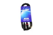 BravoPro C308-03 3M Y Cable 3.5mm TRS to 2 x 3-pin XLR Male Black
