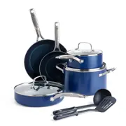 10pc Blue Diamond Classic Aluminium Non-Stick Cookware Cooking Set Dark Blue