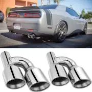 For Dodge Challenger RT SRT 2.5" to 4" Exhaust Quad Tips Double Wall Stainless