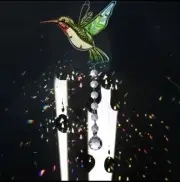 Hummingbird Suncatcher Wind Chime, Crystal Glass Prisms Yard, Home,Window Decor