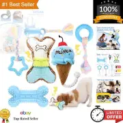 6-Pack Blue Puppy Teething Toys Set: Natural Rubber Chew & Squeaky Delight