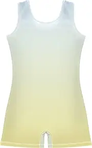 [GAIGEO] Toddler Gymnastics Leotards for Girl Unitard Kids Ballet Dance Outfit Elegant Blue Light Khaki Gradient 2-3t