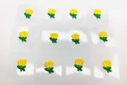 TRIMPLACE Yellow Rose Press-on Applique. 3/4" X 1" - 12 Pieces.