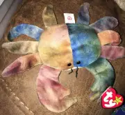 Ty Beanie Babies CLAUDE the Crab Rare Retired ALL CAPS ERROR PVC 1ST EDITION!!!