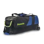 Brunswick Quest 3 Ball Tote with Tow Wheels Bowling Bag with Shoe Pocket
