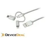 StarTech 3-in-1 USB Charger Cable | Braided | Apple MFi Certified | USB 2.0 LTCU