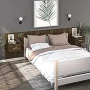 Bedroom Table Wall-Mounted Bedside Cabinets 2 pcs Smoked Oak