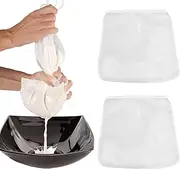 2 Pcs Nut Milk Bags, 11.81"x11.81" Pro Quality Reusable Almond Milk Bag and All Purpose Food Strainer, Washable Fine Mesh Nylon Cheesecloth for Straining Celery Juice, Coffee, Yogurt and Cheese Making