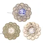 Wooden Led Night Light Base Flower Shaped Crystal Display Stand