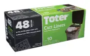 Toter Outdoor Trash Can Liner, 48 Gallon, Black, Green