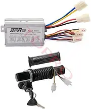 YC Yier 36V 350W Brush Motor Speed Controller + LCD Display Throttle Grips Key Lock for Electric Bike Bicycle Scooter ATV Quad Go Kart Buggy E Bike Dirt Bike Razor Mini Bike Drift Trike