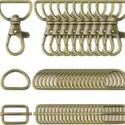 50Pieces Multifunctional Swivels Snap Hook, Drings and Triglide Slide Buckles