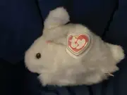 TY Beanie Buddy Nibbles the White Rabbit Stuffed Plush Bunny Vintage 1993 NWT