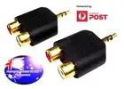 From OZ Quality 2PC 2 RCA Female to 3.5mm 1/8" Male Stereo Adapter Connector FP!