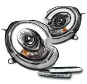 For 07-13 Mini Cooper S Clubman LED Tube Projector Black Headlights w/DRL Signal (for: Mini)