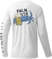 [Palmyth] Fishing Shirts for Men Long Sleeve Sun Protection Shirts UV UPF 50+ T-Shirt Quick Dry