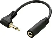 Audio 3Poles 3.5mm Male to 3.5mm Female Audio Stereo Headphone 90 Degree Angled Extension Cable 10cm