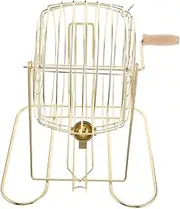KONTONTY Compact Metal Bingo Machine Hand Cranked Small Ball Holder Perfect for Boys and Girls Parties