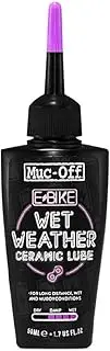 Muc-Off E-Bike Wet Chain Lube, 50 Millilitres - Premium Electric Bike Chain Lubricant with UV Tracer Dye - Formulated for Wet Weather Conditions