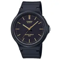 在飛比找momo購物網優惠-【CASIO 卡西歐】簡約指針休閒錶-金羅馬黑面(MW-24