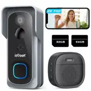 ieGeek 2K Wireless Video Doorbell Camera Wifi Doorbell Camera with Chime+ Card