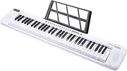 uxcell 61-Key Light-Up Keyboard Piano for Beginners, 200 Tone 200 Rhythm and 60 Demo, Portable Electric Keyboard Kit with Microphone, White