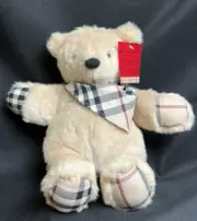 Burberry Fragrance 11" Teddy Honey Bear Plush Classic Nova Check Paws & Bandana