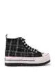 Tartan Platform High-Top Sneakers