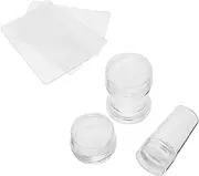 HONMEET Silicone Stamp Set 3 Stamps 3 Scrapers Nail Art Stampers Versatile Nail Art Tools Kit for Home Use