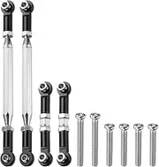 uxcell 2 Sets Adjustable Turnbuckles Camber Link Linkages Aluminum Alloy Upgrade Parts RC Car Steering Pull Rod Servo Linkages Tie Rod for MN 1:12 D90 RC Car Crawler,Black