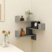 Gray Sonoma Wall Corner Shelf Engineered Wood Space Saving Unit 15.7x15.7x19.