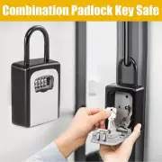4-Digit Combination Lock Key Safe Storage Box Padlock Security Home Gate Coffer