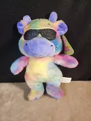 KellyToy 13" Cow Sun Glasses Multicolor Stuffed Plush Animal Toy Play Doll