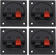 EMSea 4Pcs 2 Pin Speaker Wiring Board Audio Red and Black Switch Wiring Clip Connector Audio Cable Wiring Board for Speaker Car Speakers 57x57mm