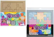 Dylusions by Dyan Reaveley Square Puzzle Artboard Frame and Coordinating Template Stencil, Bundle of 2 Items