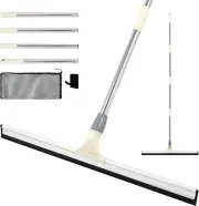 LUCHIA 24" Heavy Duty Floor Squeegee with Mesh Bag & Hook | 60” Adjustable Stain