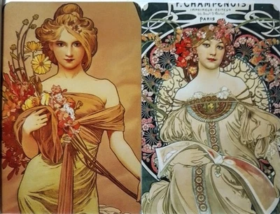 Swap cards Modern playing card back Art Nouveau Ladies