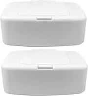 2pcs Storage Box Decor Wipes Container Tissue Case with Lid Wet Tissue Case Wipe Holder Home Wipes Case Wipes Dispenser Portable Pp Travel White Paper Box (White, One Size)