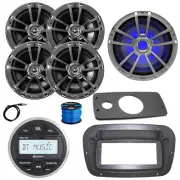 JBL Marine Radio, Spa Bezel, Adapter, ANT, LED Sub, 4x 6.5" 225W Chrome Speakers