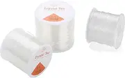 ZXUY 3 Roll 100m Clear Elastic Beading Threads，Stretchy Bead Cord String Stretchy Crystal Bracelet String for Bracelet, Jewelry Making (0.5mm,0.8mm & 1mm) (Transparent)