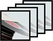 eletecpro 12.5x12.5 Black Record Frame, Sturdy and Lightweight, PVC Album Frame Made to Display Vinyl Records, Home Decor LP Record Frame for Wall Easy to Hang Suit to 12x12 LP Covers, 4 Pack