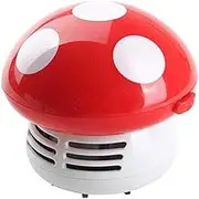 HONBAY Mini Cute Table Dust Vaccum Cleaner Mushroom Shaped New Portable Corner Desk Vaccum Cleaner Mini Cute Vacuum Cleaner Dust Sweeper (Red)