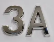 Apartment Number 3A Sign/Mailbox Number Sign, . Letter C (Silver,3D,)-REF24-1027