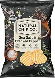 Natural Chip Co Sea Salt and Cracked Pepper Potato Chips 175 g