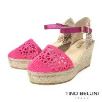 在飛比找Yahoo奇摩購物中心優惠-TINO BELLINI 西班牙進口鏤空布面草編楔形涼鞋FS
