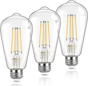 DiCUNO Vintage Light Bulb E27, LED Edison Light Bulb, Warm White 2700K, 6W Equivalent to 60W, 810LM, Clear Glass Filament Bulb, Non-dimmable, Pack of 3