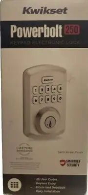 Kwikset Powerbolt 250 10-Button Keypad Satin Nickel Keyless Electronic Deadbolt