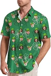 [Generic] Custom Shirts Mens Design Your Own Shirt Add Your Image (M-3XL) - Personalized Prints Photo Front/Back Beach Shirts - Funny Printed Summer Tops Shirt for Holiday Dailywear Streetwear