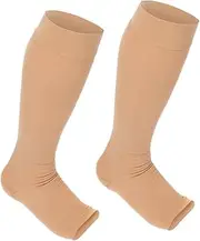 ORFOFE 1 Pair Calf Compression Sleeves for Sports Travel Elastic Stockings for Men Women Breathable Compression Socks to Promote Circulation Leg Fatigue Skin Tone